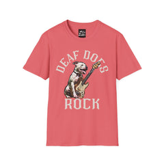 FB Rockstar Dog Unisex T-Shirt - Deaf Dogs Definitely Rock on Electric Guitars Design