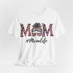 Mom Life Cheeta Print Unisex Jersey Tee - Fun Floral Design for Mothers