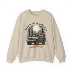Spooky Adventure Sweatshirt - Jeepin' Through the Spooky Season, Unisex Crewneck, Fall Apparel, Halloween Gift, Cozy Halloween Wear