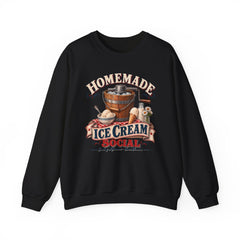 Crewneck Sweatshirt — "Homemade Ice Cream Social" Vintage Ice Cream Maker Design