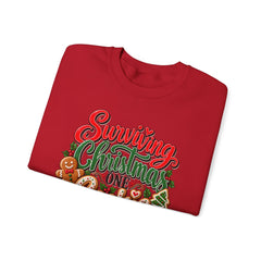 "Surviving Christmas One Cookie at a Time" Cozy Holiday Christmas Crewneck