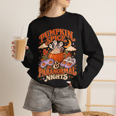 Pumpkin Spice & Paranormal Nights Crewneck Sweatshirt - Halloween