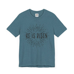 He Is Risen Unisex Short Sleeve Tee - Easter Celebration Shirt