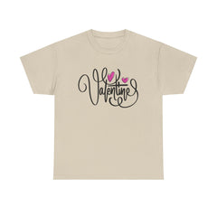 Valentine Script Tee — Romantic Hearts Graphic T-Shirt