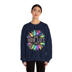 “Mom Life” Vintage Cool Life Flower Crewneck Sweatshirt