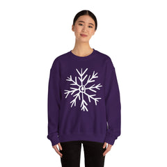 Cozy Snowflake Crewneck Sweatshirt for All Seasons |Hand drawn, Lounging, Holidays, Snow