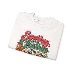 "Surviving Christmas One Cookie at a Time" Cozy Holiday Christmas Crewneck