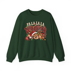 'Fa La La La Whatever' Cute Sleepy Reindeer Christmas Sweatshirt