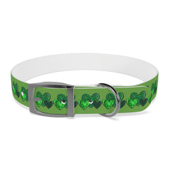 Copy of Dog Collar - Green Leprechaun Hats and Green Hearts Design