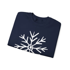Cozy Snowflake Crewneck Sweatshirt for All Seasons |Hand drawn, Lounging, Holidays, Snow
