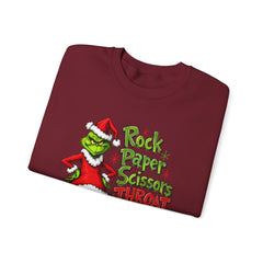 Rock - Paper - Scissors - Throat Punch- Dr. Seuss Grinch Christmas Sweatshirt