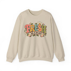 Fresh as a Daisy Crewneck Sweatshirt – Retro Spring Floral Graphic