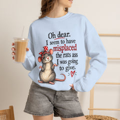 Sarcastic Crewneck Sweatshirt - Don’t Give A Rats Ass