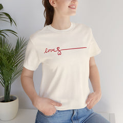 Love Signature T-Shirt – Minimal Red Script Tee