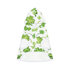 Shamrocks Print Dog Hoodie for St. Patrick's Day