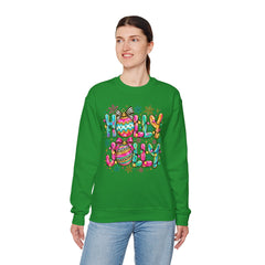 Holly Jolly Crewneck Gildan Sweatshirt — Colorful Christmas Ornament Holiday Sweater