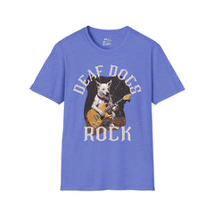 Rockstar Dog Bass Guitar Unisex T-Shirt - Deaf Dogs Definitely Rock on Electric Guitars Design