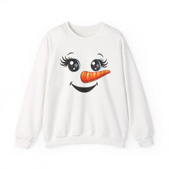 Happy Snowman Crewneck Sweatshirt | Winter Apparel, Christmas Gift, Cozy Sweater, Holiday Clothing, Carrot Nose Design