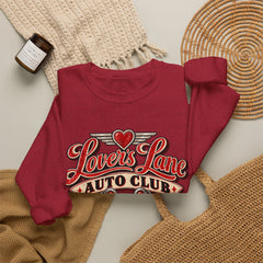 Lovers Lane Auto Club Vintage Racing Graphic Crewneck Sweatshirt- Valentine