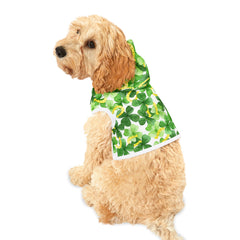 Shamrock and Lucky Horseshoes Print Dog Hoodie for St. Patrick's Day