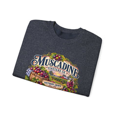 Muscadine Vineyard Crewneck Sweatshirt — Vintage Grape Winery Graphic - Southern Heritage