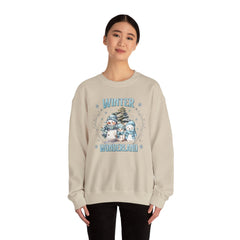 Winter Wonderland with Snowmen - Crewneck Sweatshirt -  Blue Design