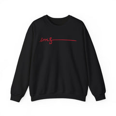 Love Script Crewneck Sweatshirt — Minimal Red Handwritten Design