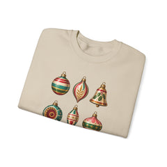 Crewneck Sweatshirt — Vintage Christmas Ornaments Holiday Pullover