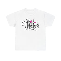 Valentine Script Tee — Romantic Hearts Graphic T-Shirt