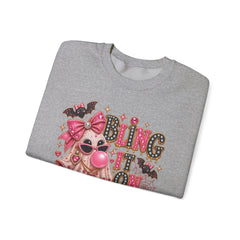 'Bling It On Boo' Pink Ghost Halloween Crewneck Sweatshirt