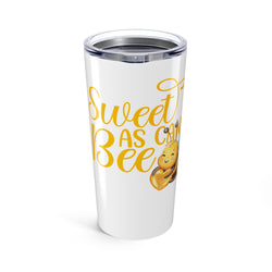 Sweet as Can Bee 20oz Tumbler  - White | Cute Bee Design Travel Mug, Gift for Honey Lovers, Birthday, Home & Office Use, Bee Themed