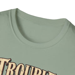 Trouble Has a New Captain T-Shirt — Pirate Skull Graphic Tee