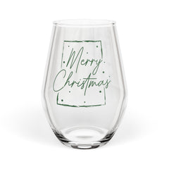 Merry Christmas Stemless Wine Glass