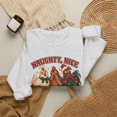 "Naughty, Nice & Slightly Feral" Holiday Christmas Crewneck Sweatshirt
