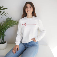 Love Script Crewneck Sweatshirt — Minimal Red Handwritten Design