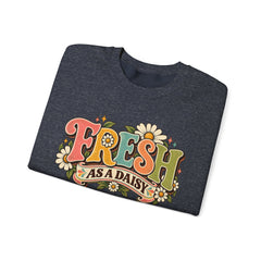 Fresh as a Daisy Crewneck Sweatshirt – Retro Spring Floral Graphic