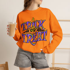 Halloween 'Trick or Treat' Crewneck Sweatshirt — Retro Candy Graphic