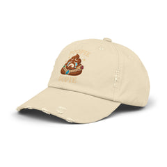 Funny Poopy Dupie Emoji Cap, Unisex Distressed Cap for Humor Lovers, Surprise Jewelry Reveal, Casual Wear, Unique Accessories, Trendy Hat