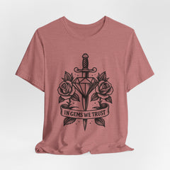 'In Gems We Trust' | Edgy Casual Wear, Gift for Rock Lovers, Men's & Women's Apparel, Perfect for Festivals