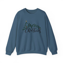 "Merry Christmas" Crewneck, Unisex Sweater, Winter Fashion, Festive Apparel, Holiday Gift, Christmas tree