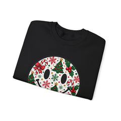 Christmas Smiley Crewneck Sweatshirt — Festive Holiday Smile Graphic