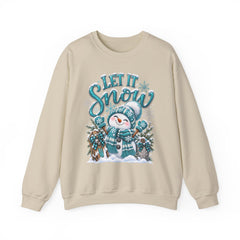 Let It Snow Snowman Crewneck Sweatshirt — Cozy Holiday Winter Pullover