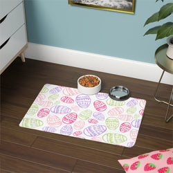 Easter Egg Design Pet Food Mat - 12x18, Stylish and Functional Dog/Cat Feeding Mat