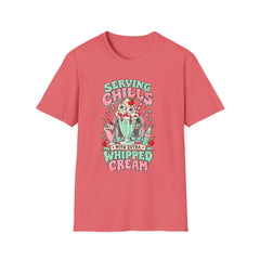 T-Shirt — "Serving Chills" Retro Dessert Graphic Tee (Extra Whipped Cream) - BP - Halloween