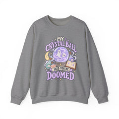 Doomed Crystal Ball Crewneck Sweatshirt — Cute Pastel Gothic Fortune-Telling Graphic