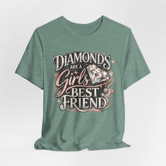 Diamonds Are a Girl's Best Friend T-Shirt – Retro Script Diamond Graphic Tee