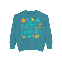 Jewelry Reveal Junkie Sweatshirt - by Comfort Colors- Retro, 70s