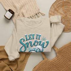 Let It Snow Snowman Crewneck Sweatshirt — Cozy Holiday Winter Pullover