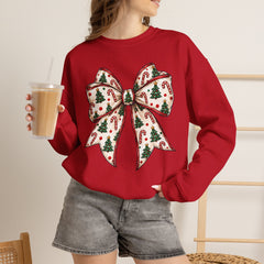 Christmas Bow Crewneck Sweatshirt — Festive Holiday Bow Sweatshirt