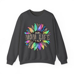 “Mom Life” Vintage Cool Life Flower Crewneck Sweatshirt